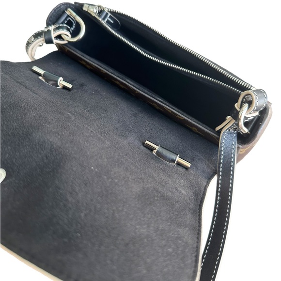 Louis Vuitton Chain It Top Handle Bag Monogram Canvas Leather PM Black Brown - Picture 6 of 12